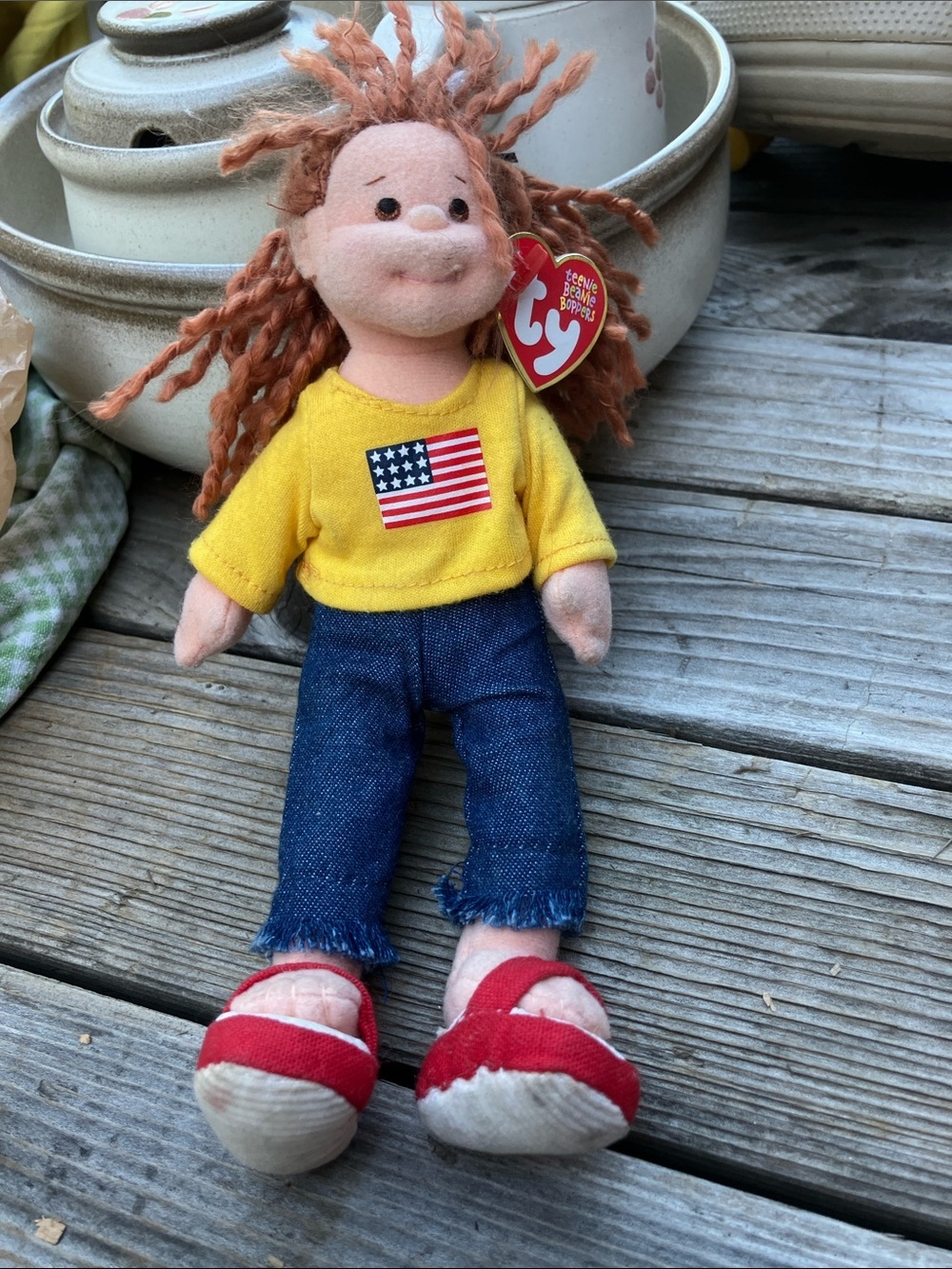 American Millie ty beanie baby 5” soft sculpture with tag 2002 July 4th